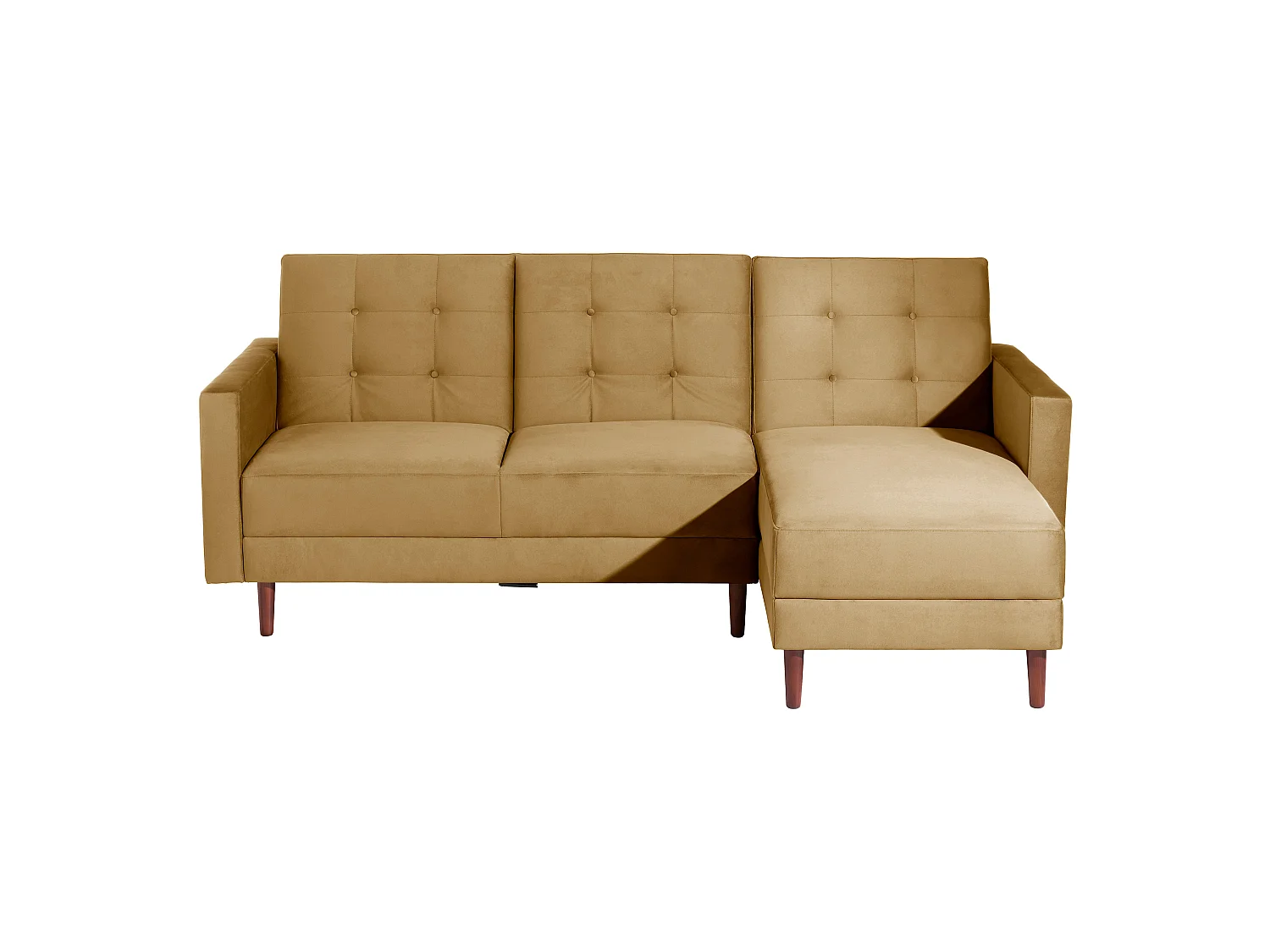 Funktionssofa mit Hocker - Samtvelours - mais - Easy Relax