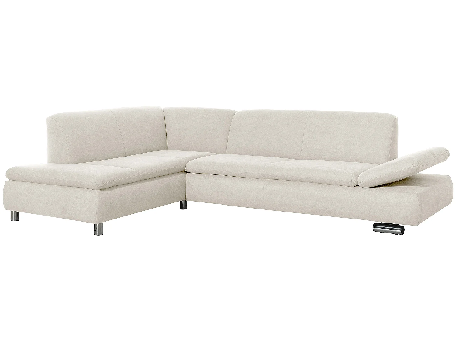 Ecksofa links mit Sofa 2,5-Sitzer rechts - Flachgewebe - beige - Terrence