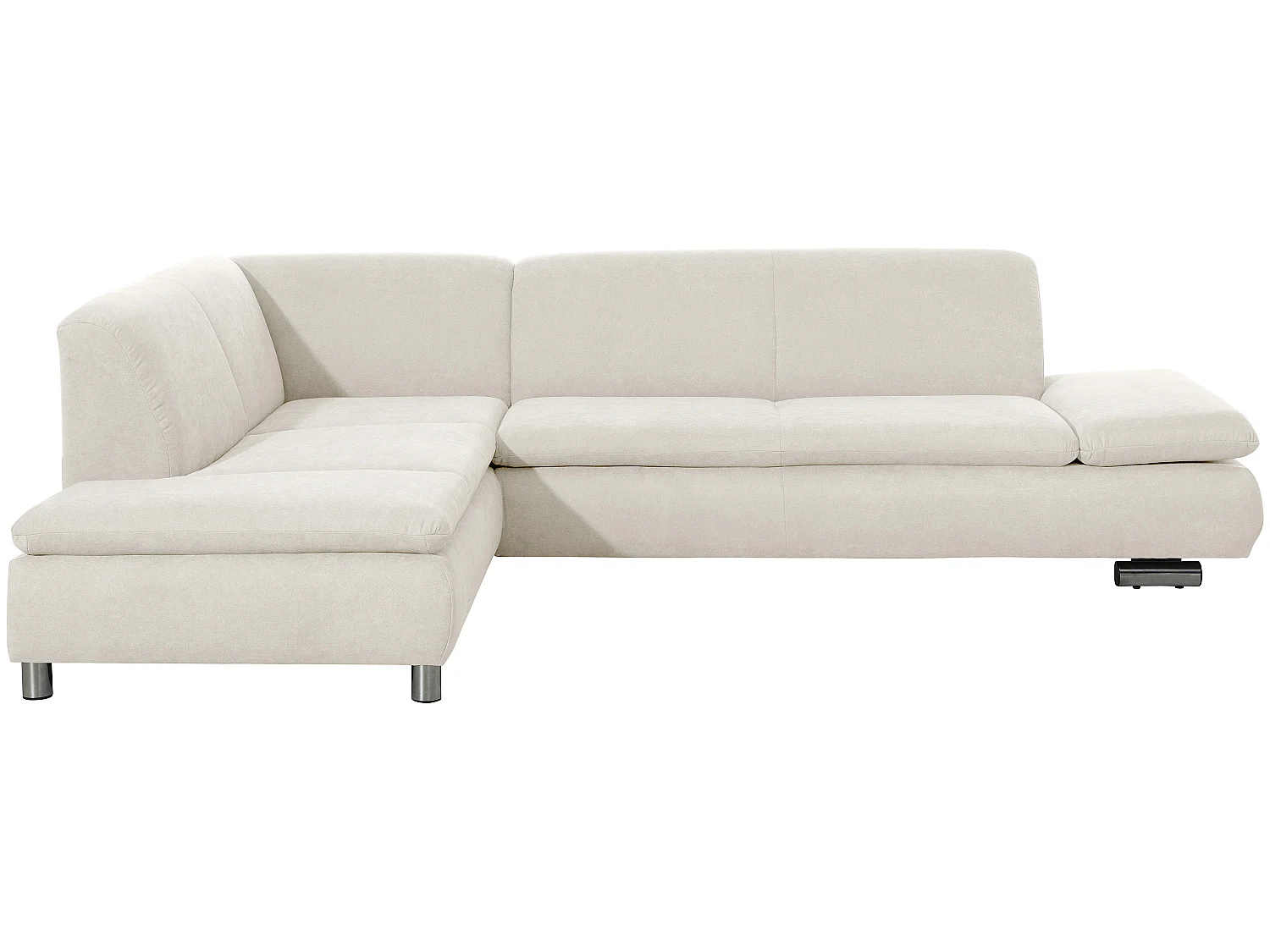 Ecksofa links mit Sofa 2,5-Sitzer rechts - Flachgewebe - beige - Terrence