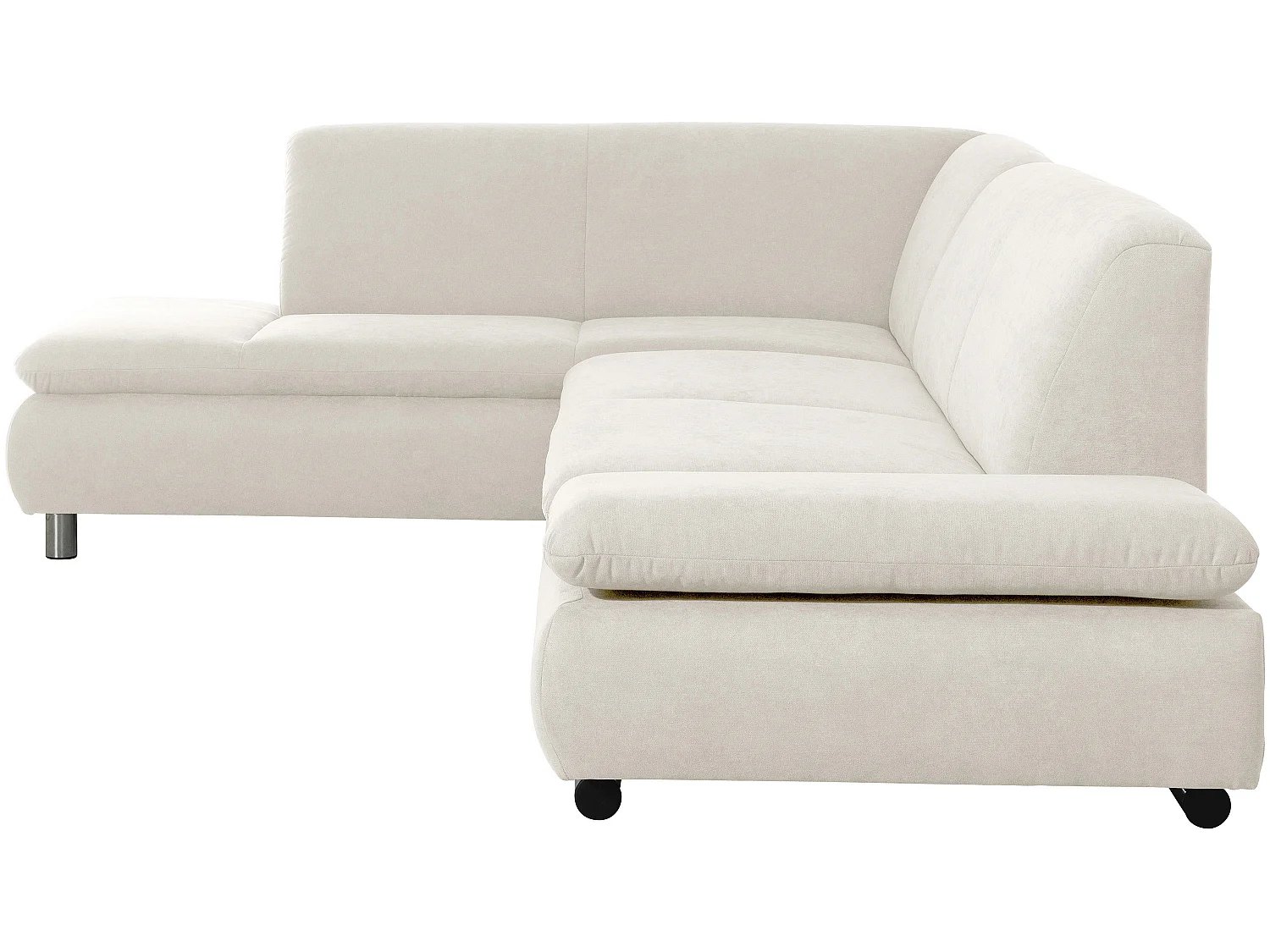 Ecksofa links mit Sofa 2,5-Sitzer rechts - Flachgewebe - beige - Terrence