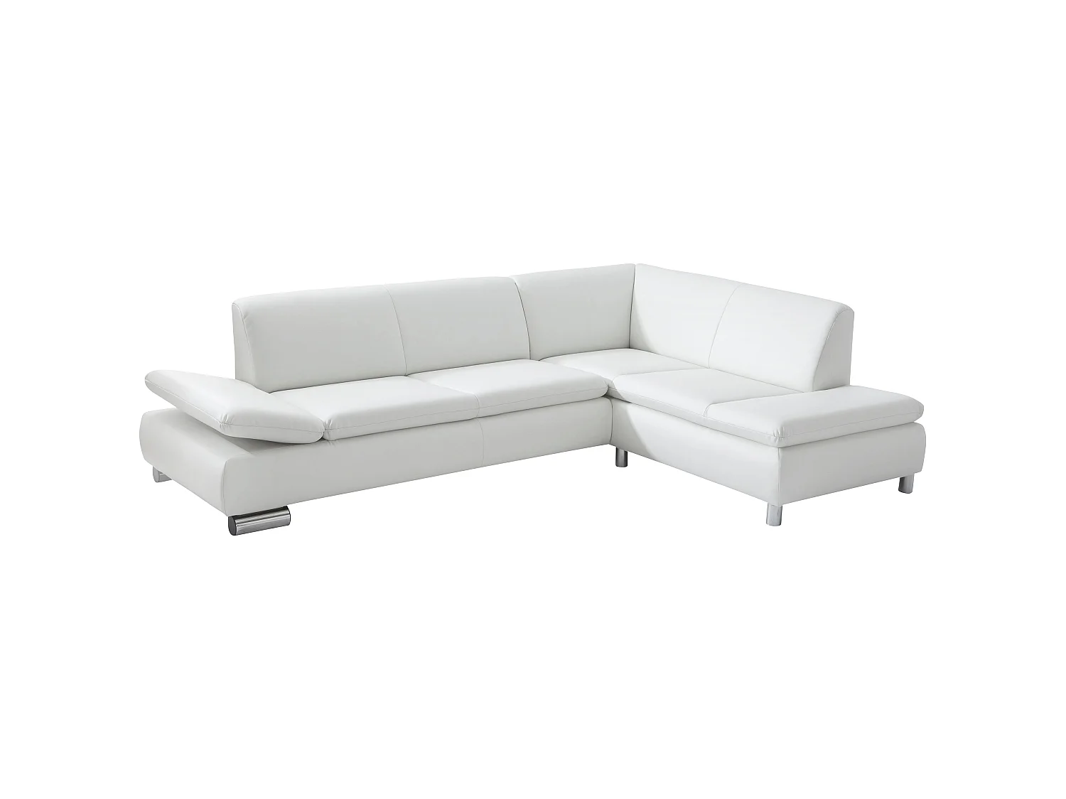 Sofa 2,5-Sitzer links mit Ecksofa rechts - Kunstleder - weiß - Terrence