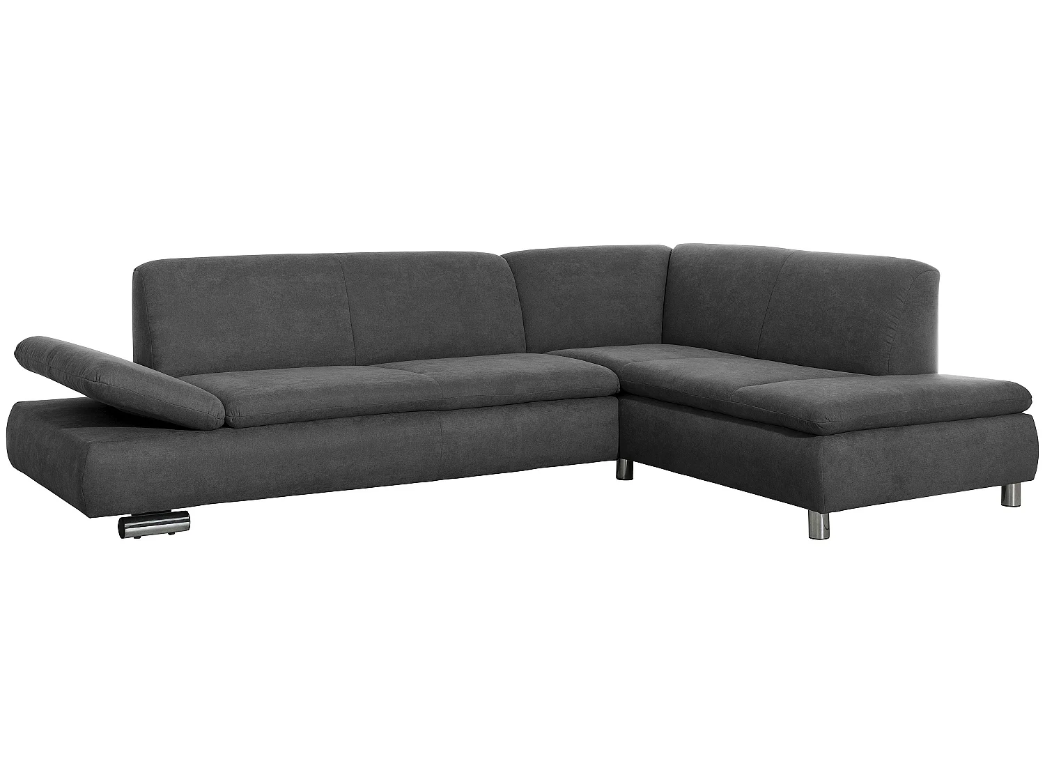 Sofa 2,5-Sitzer links mit Ecksofa rechts - Flachgewebe - anthrazit - Terrence