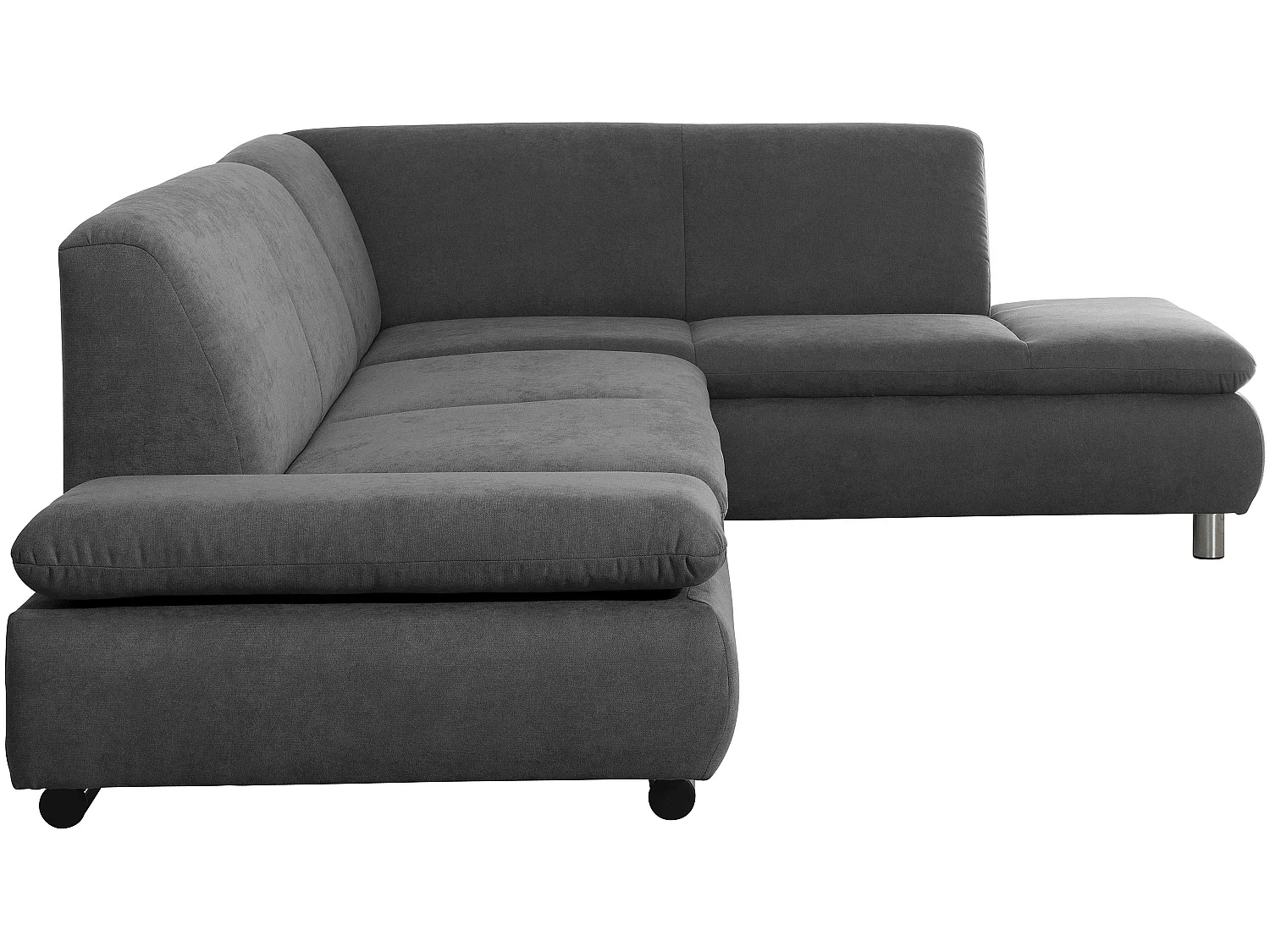 Sofa 2,5-Sitzer links mit Ecksofa rechts - Flachgewebe - anthrazit - Terrence
