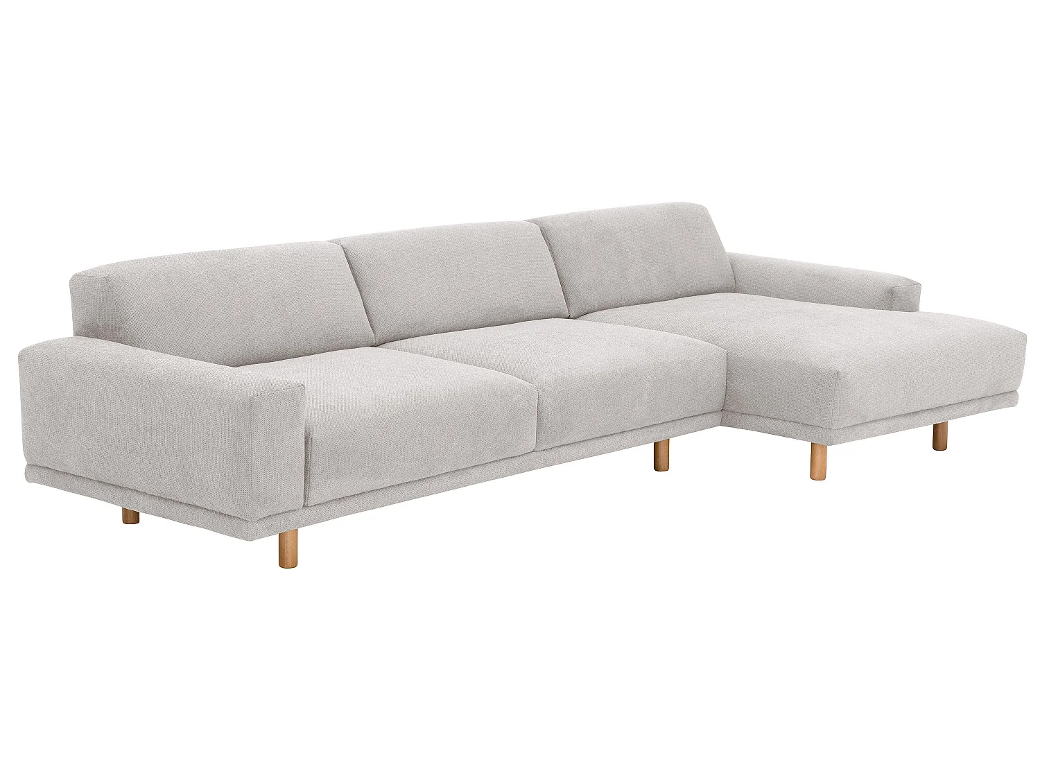 Sofa 2,5-Sitzer links / Longchair rechts - Flachgewebe - silber - Penelope