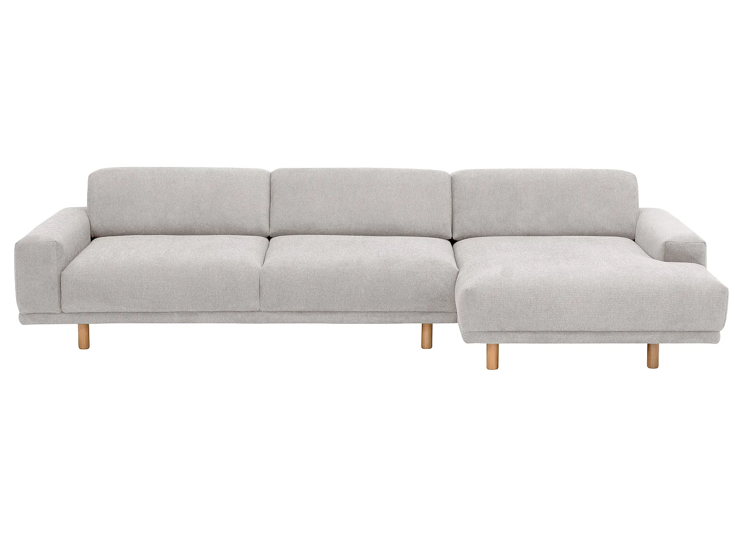 Sofa 2,5-Sitzer links / Longchair rechts - Flachgewebe - silber - Penelope