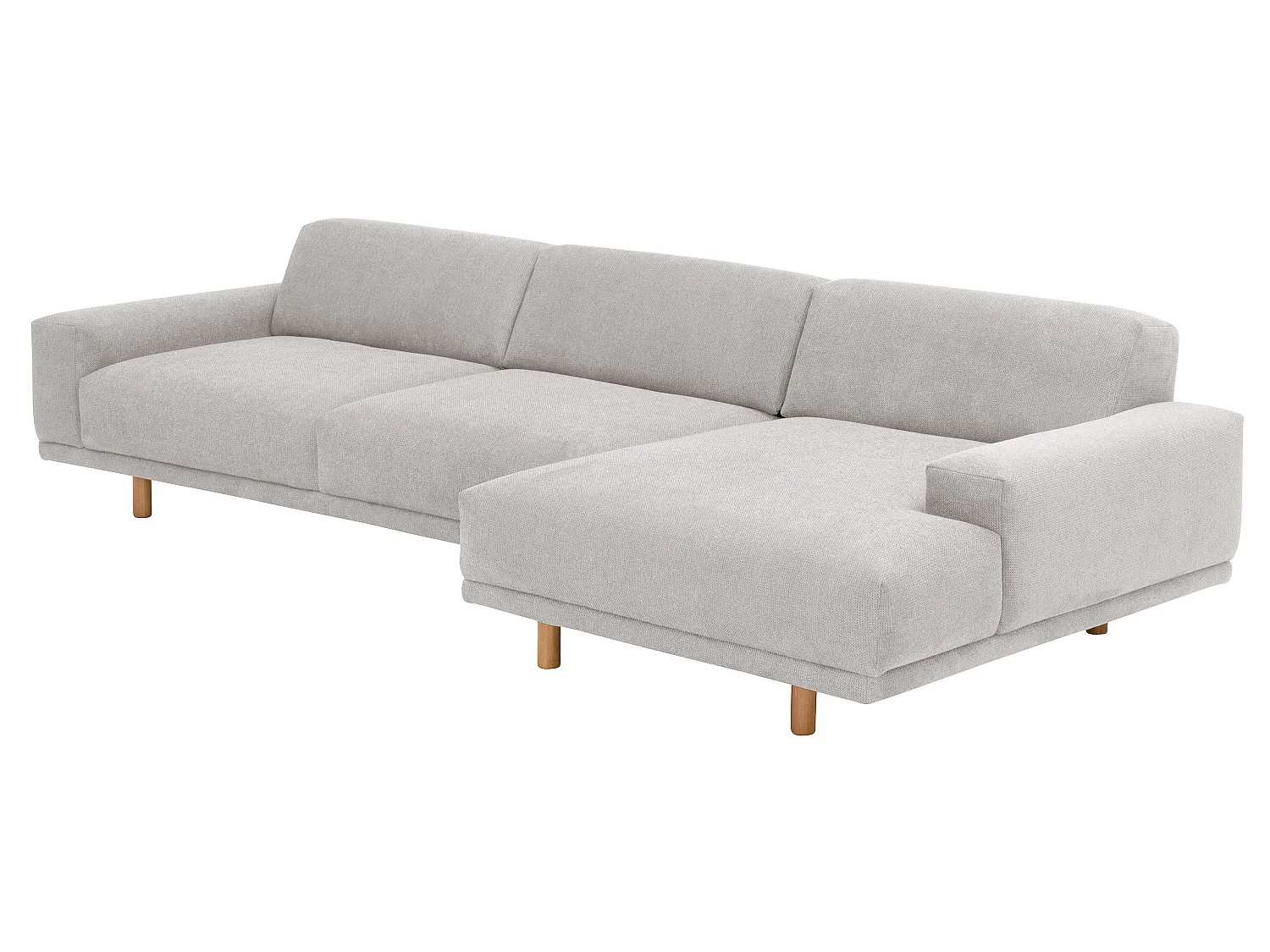 Sofa 2,5-Sitzer links / Longchair rechts - Flachgewebe - silber - Penelope