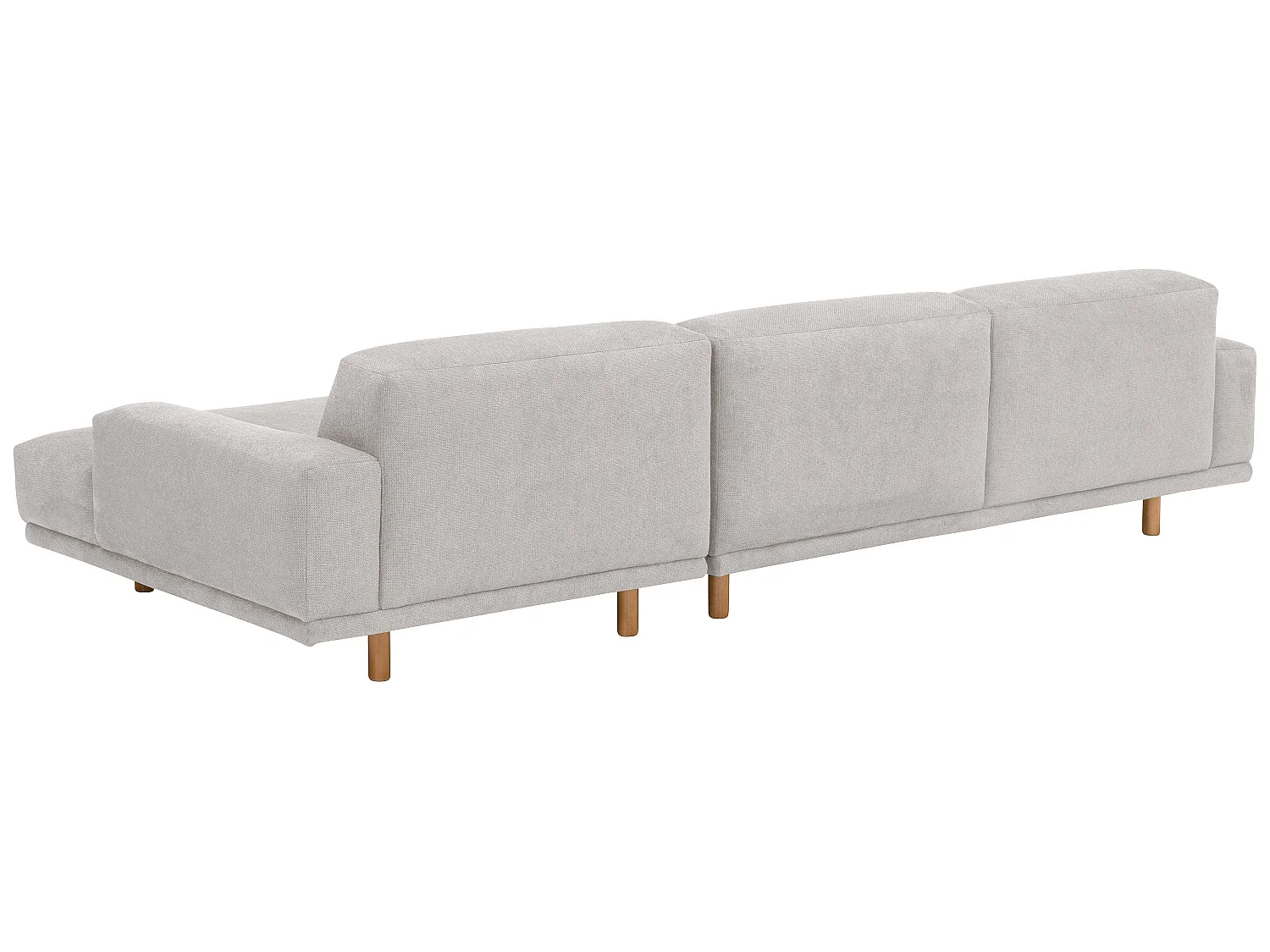 Sofa 2,5-Sitzer links / Longchair rechts - Flachgewebe - silber - Penelope