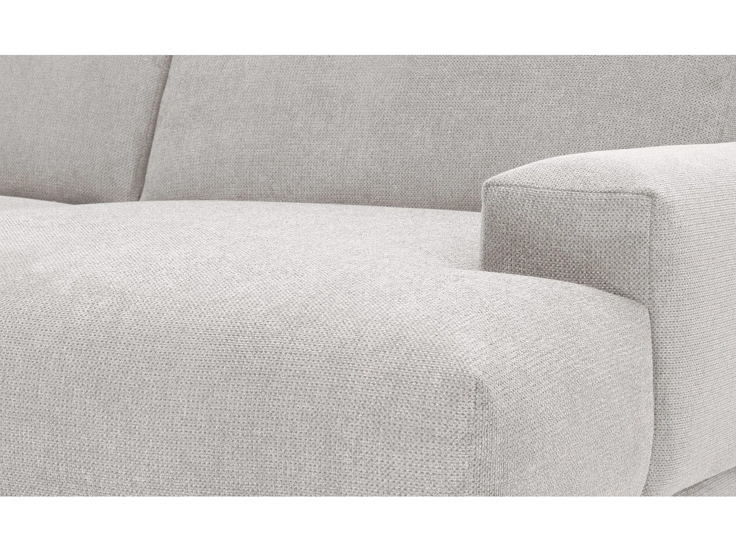 Sofa 2,5-Sitzer links / Longchair rechts - Flachgewebe - silber - Penelope