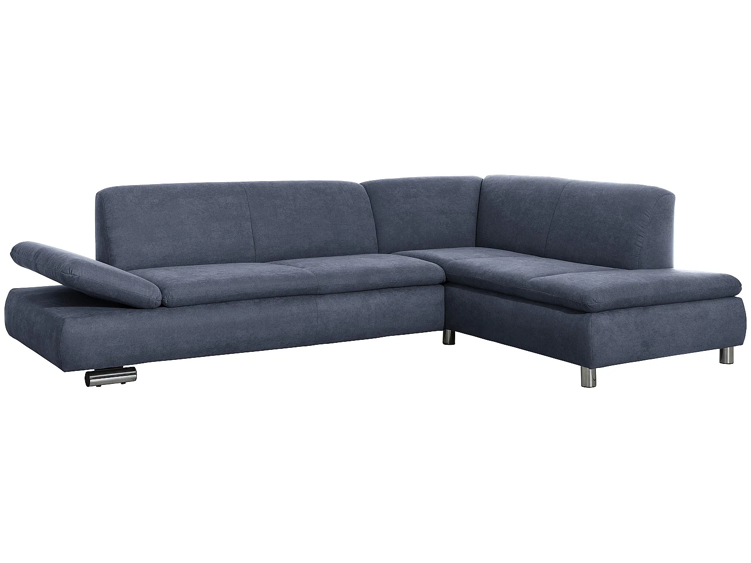 Sofa 2,5-Sitzer links mit Ecksofa rechts - Flachgewebe - blau - Terrence