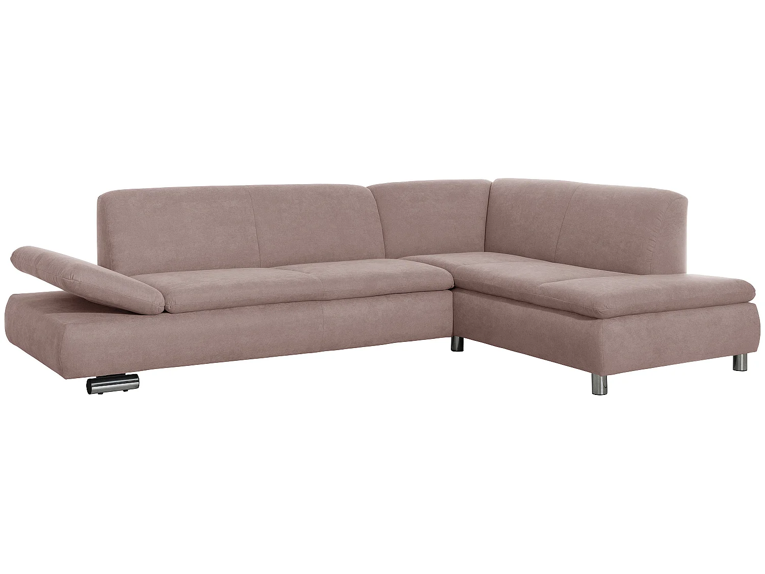 Sofa 2,5-Sitzer links mit Ecksofa rechts - Flachgewebe - rosé - Terrence