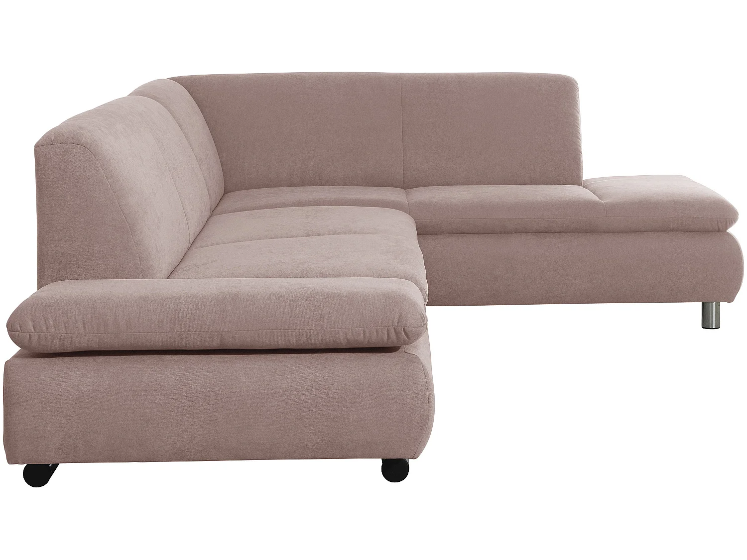 Sofa 2,5-Sitzer links mit Ecksofa rechts - Flachgewebe - rosé - Terrence