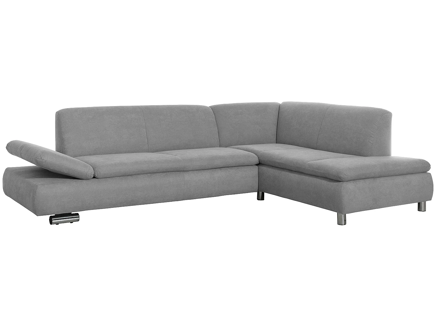 Sofa 2,5-Sitzer links mit Ecksofa rechts - Flachgewebe - hellgrau - Terrence