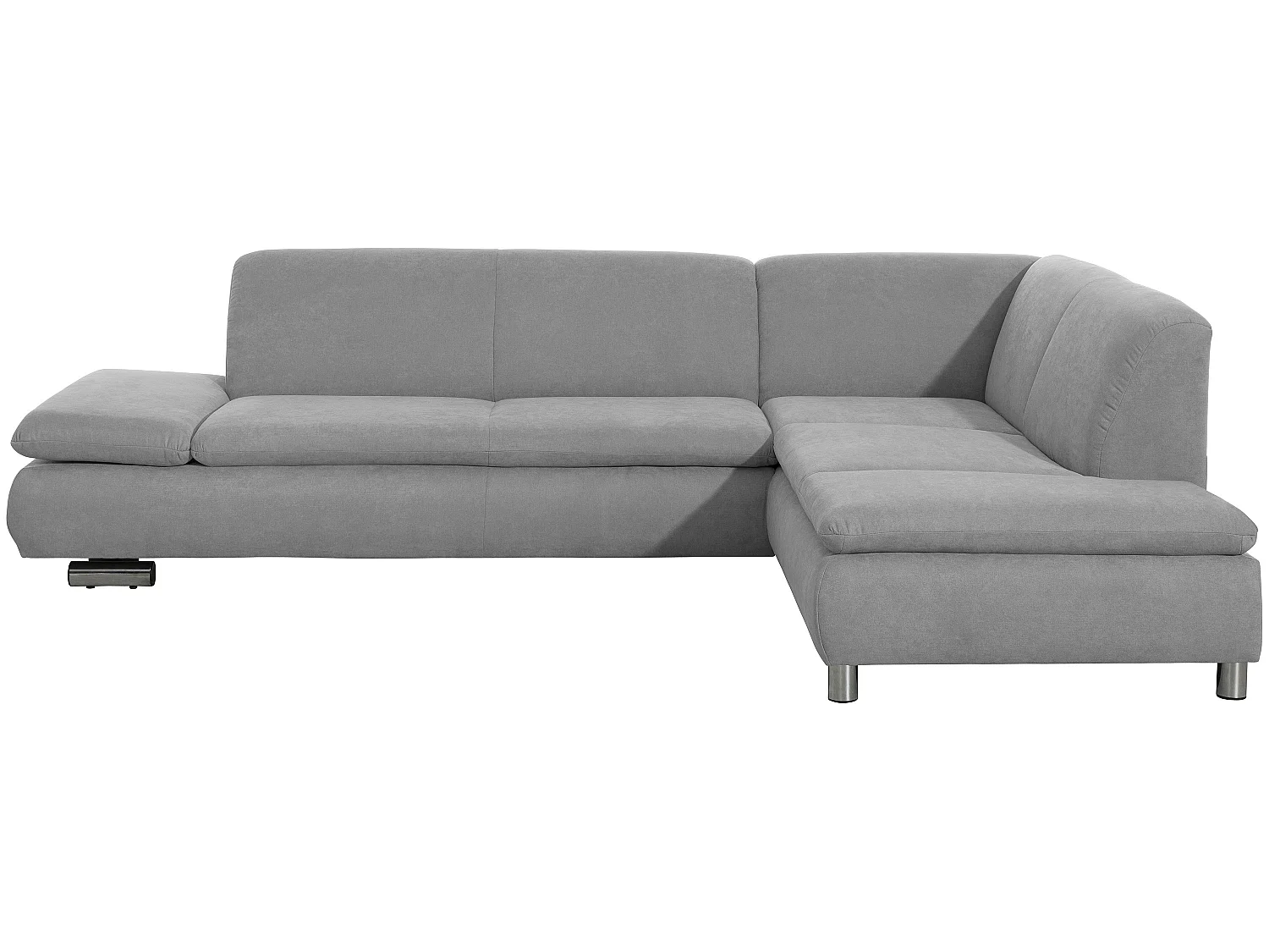 Sofa 2,5-Sitzer links mit Ecksofa rechts - Flachgewebe - hellgrau - Terrence