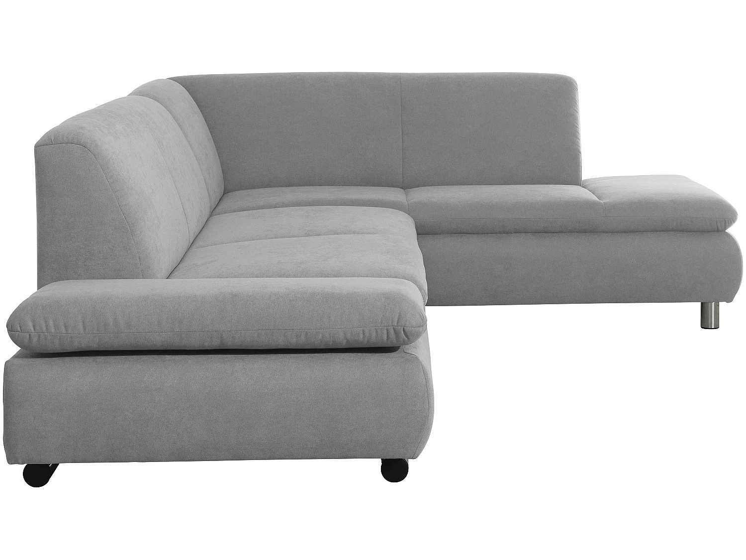 Sofa 2,5-Sitzer links mit Ecksofa rechts - Flachgewebe - hellgrau - Terrence