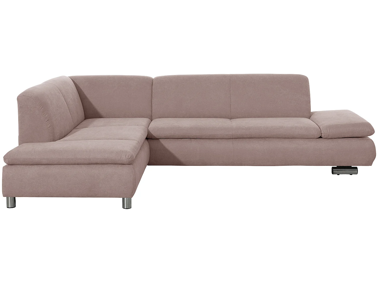 Ecksofa links mit Sofa 2,5-Sitzer rechts - Flachgewebe - rosé - Terrence