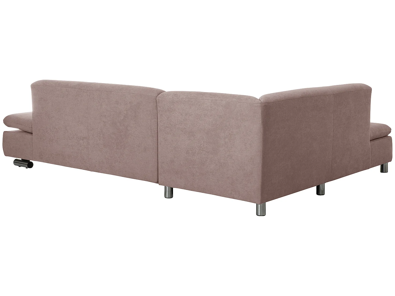 Ecksofa links mit Sofa 2,5-Sitzer rechts - Flachgewebe - rosé - Terrence