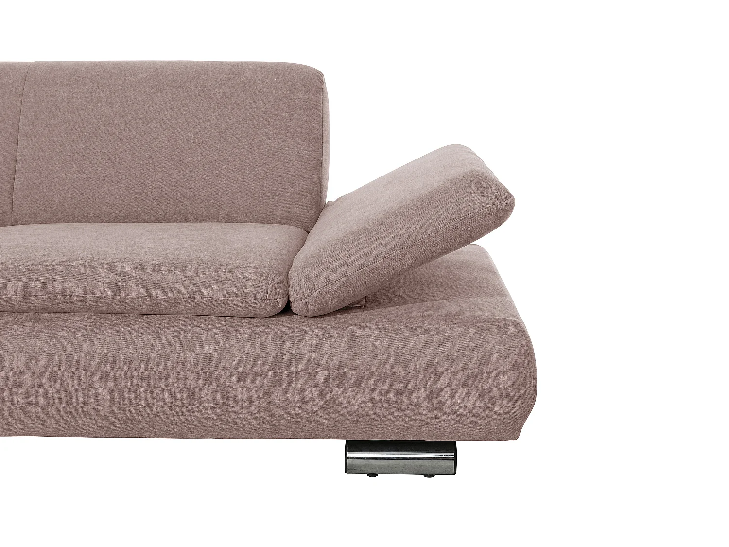 Ecksofa links mit Sofa 2,5-Sitzer rechts - Flachgewebe - rosé - Terrence