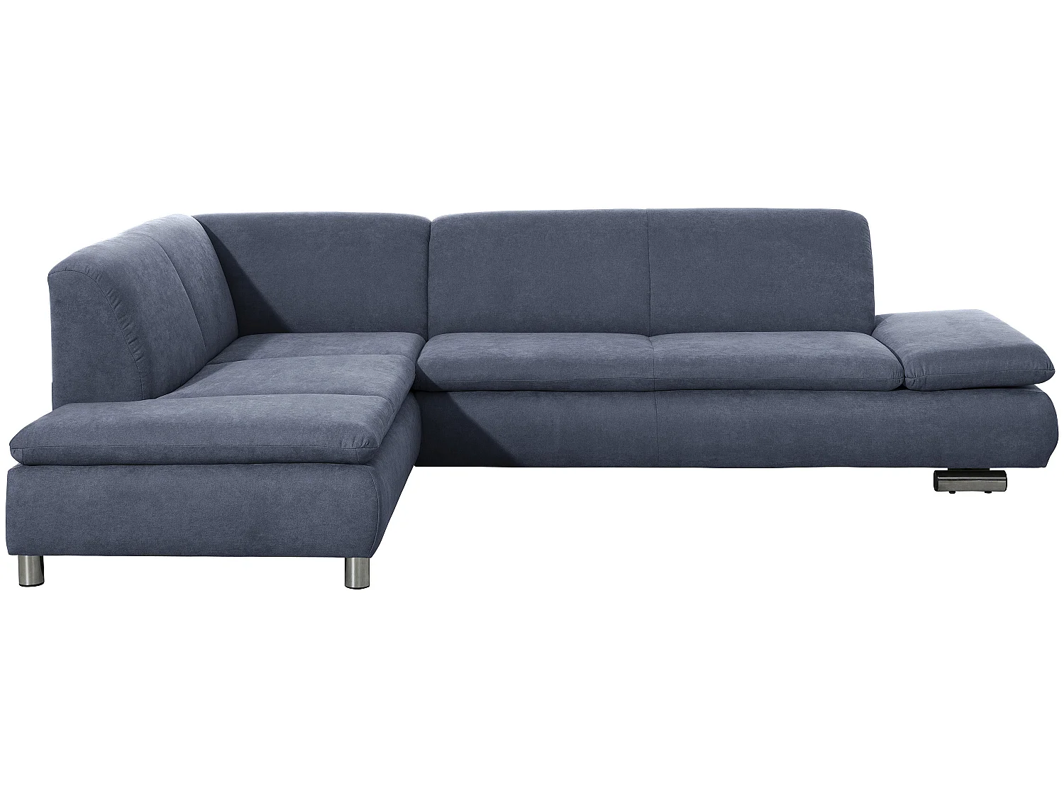 Ecksofa links mit Sofa 2,5-Sitzer rechts - Flachgewebe - blau - Terrence