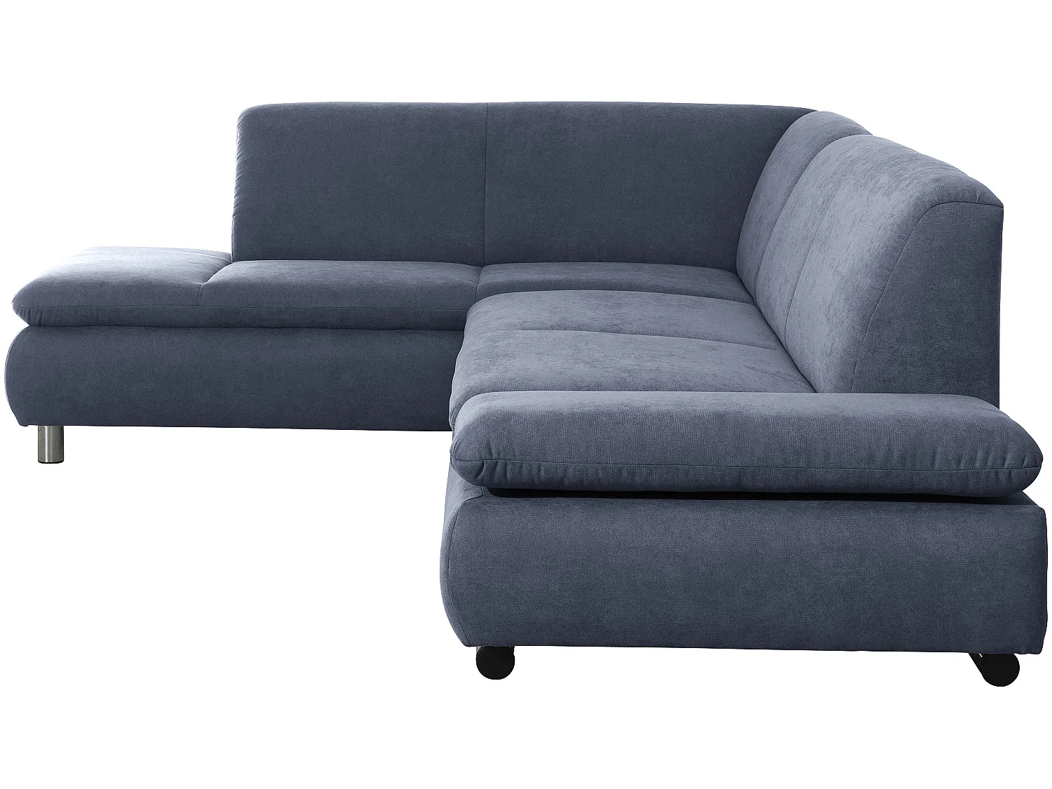 Ecksofa links mit Sofa 2,5-Sitzer rechts - Flachgewebe - blau - Terrence