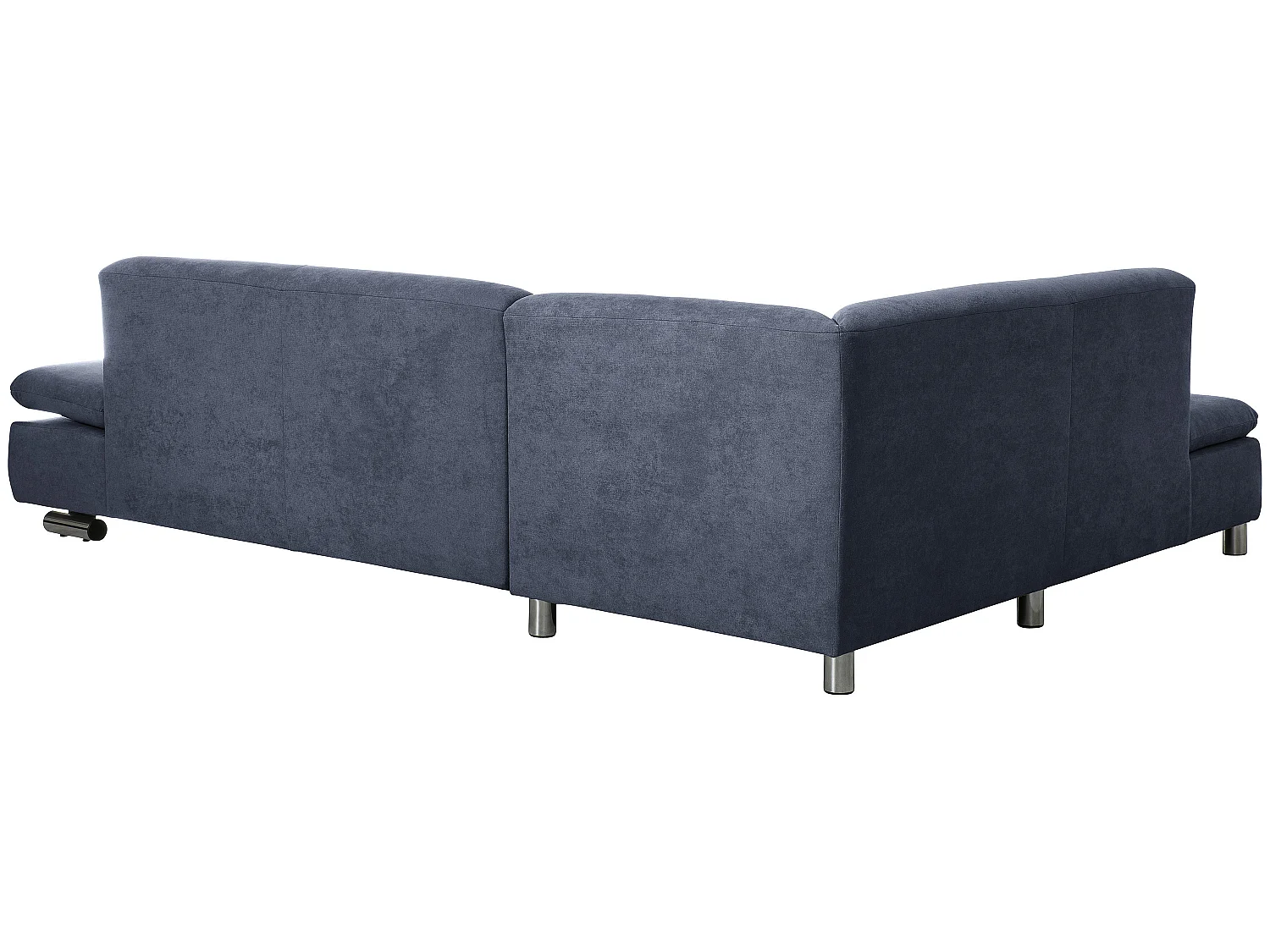Ecksofa links mit Sofa 2,5-Sitzer rechts - Flachgewebe - blau - Terrence