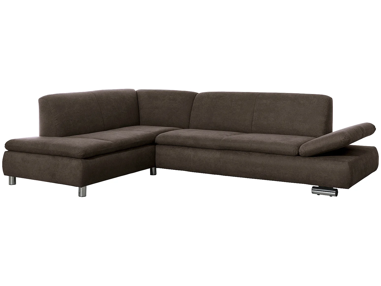 Ecksofa links mit Sofa 2,5-Sitzer rechts - Flachgewebe - schoko - Terrence