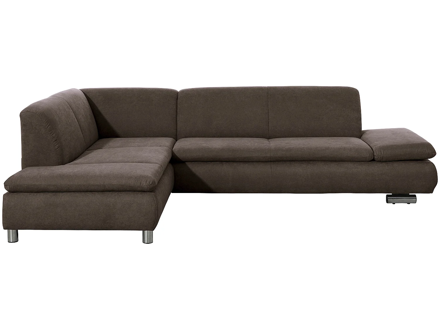 Ecksofa links mit Sofa 2,5-Sitzer rechts - Flachgewebe - schoko - Terrence