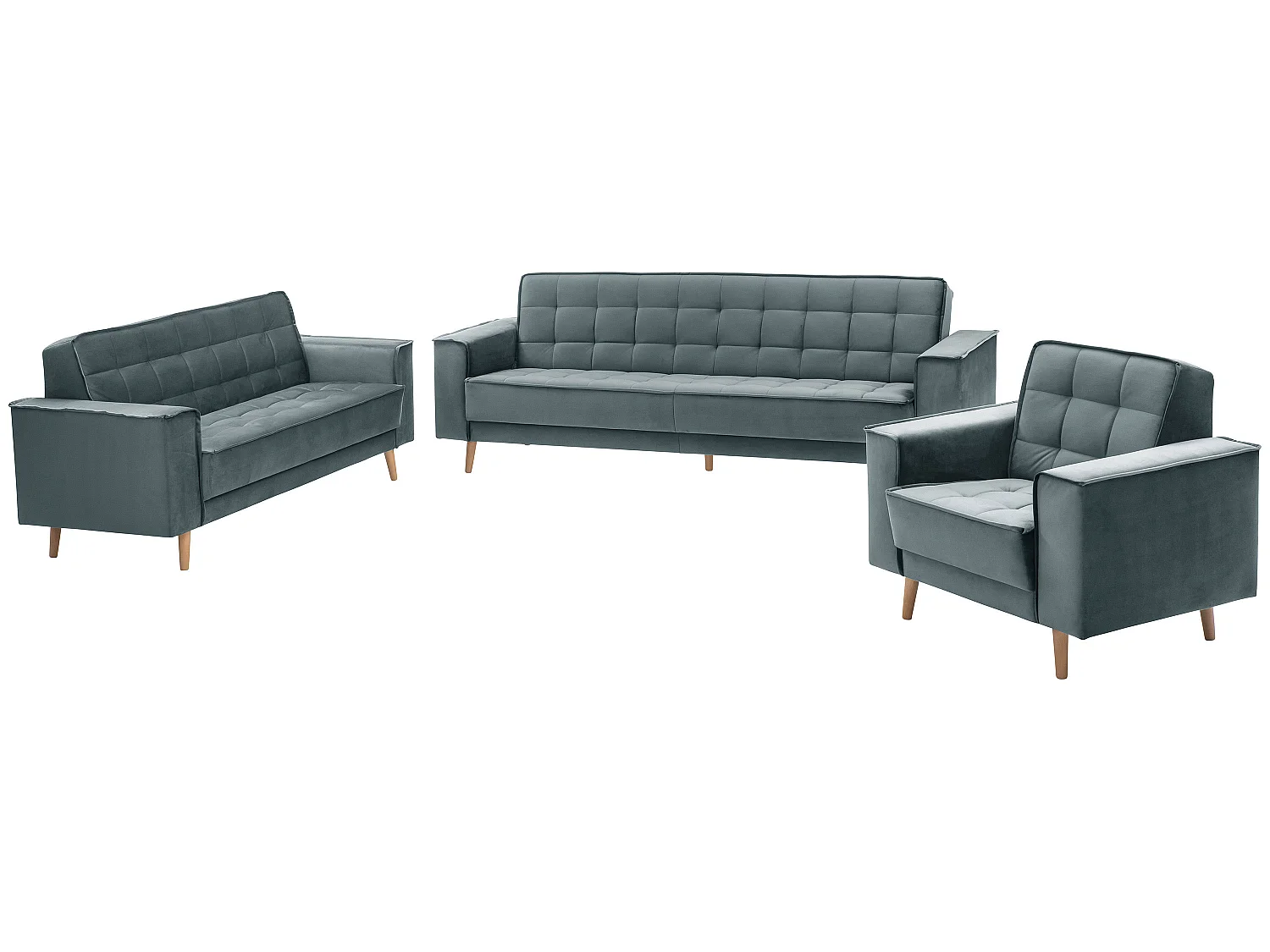 Sofa 2-Sitzer - Samtvelours - azur - Jolene