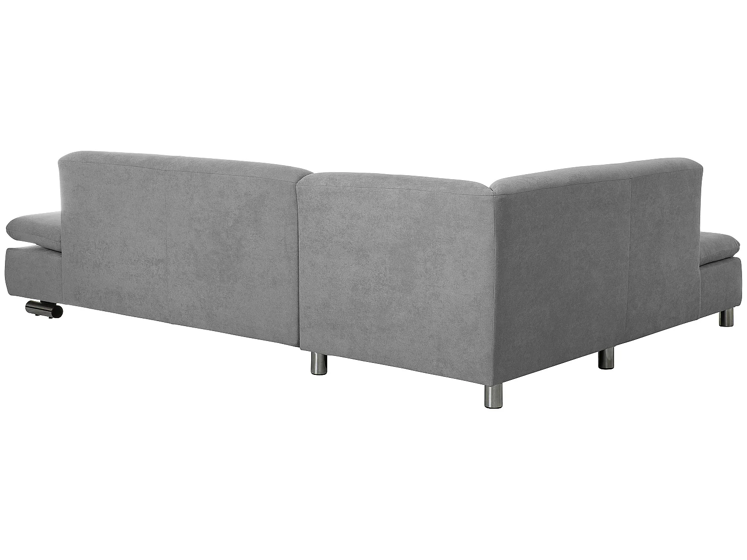 Ecksofa links mit Sofa 2,5-Sitzer rechts - Flachgewebe - hellgrau - Terrence