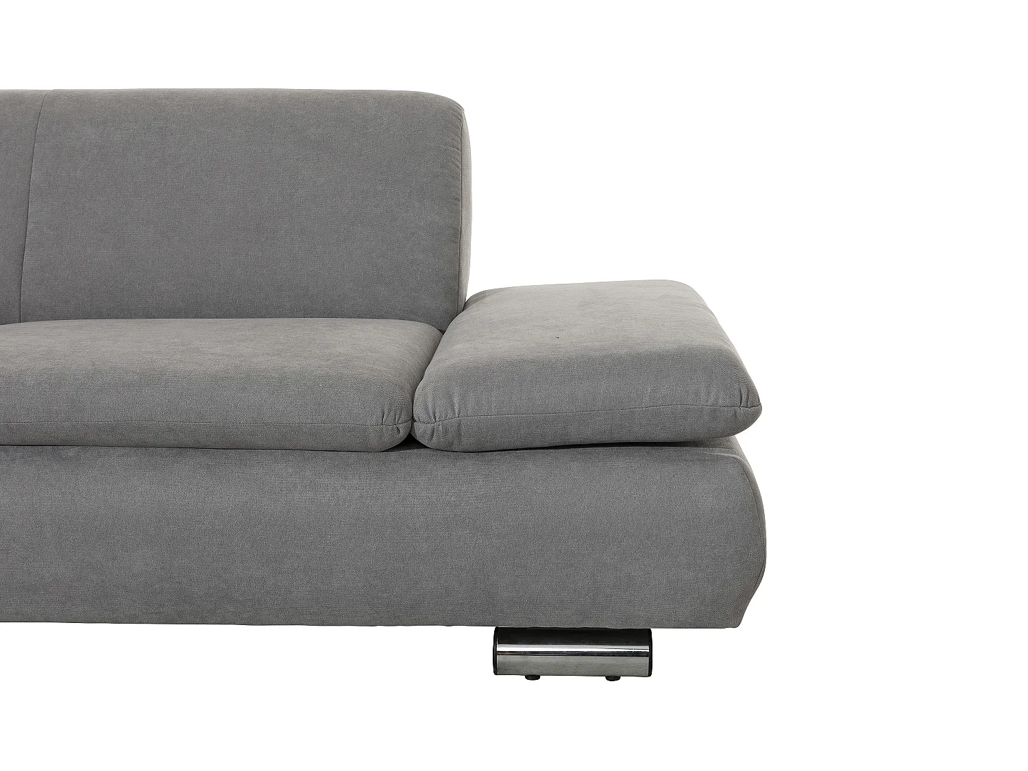 Ecksofa links mit Sofa 2,5-Sitzer rechts - Flachgewebe - hellgrau - Terrence
