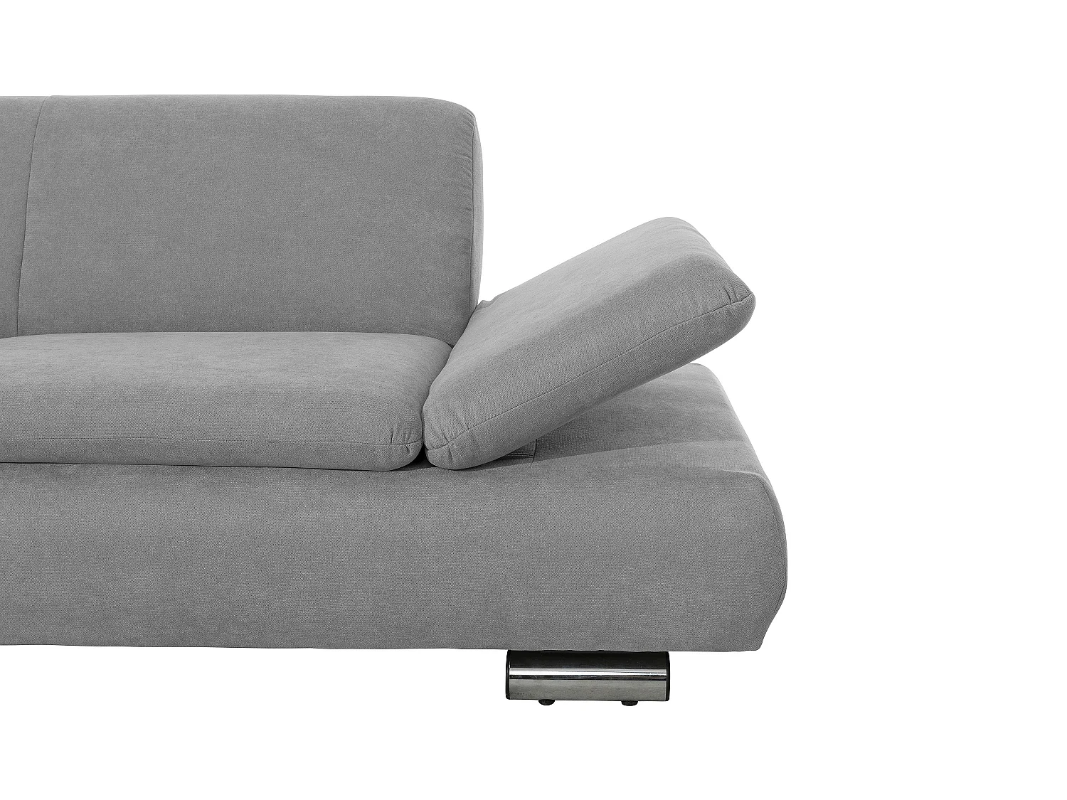 Ecksofa links mit Sofa 2,5-Sitzer rechts - Flachgewebe - hellgrau - Terrence