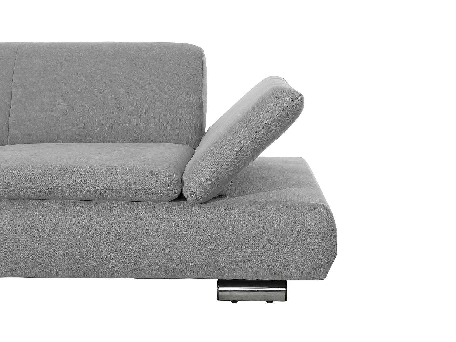 Ecksofa links mit Sofa 2,5-Sitzer rechts - Flachgewebe - hellgrau - Terrence