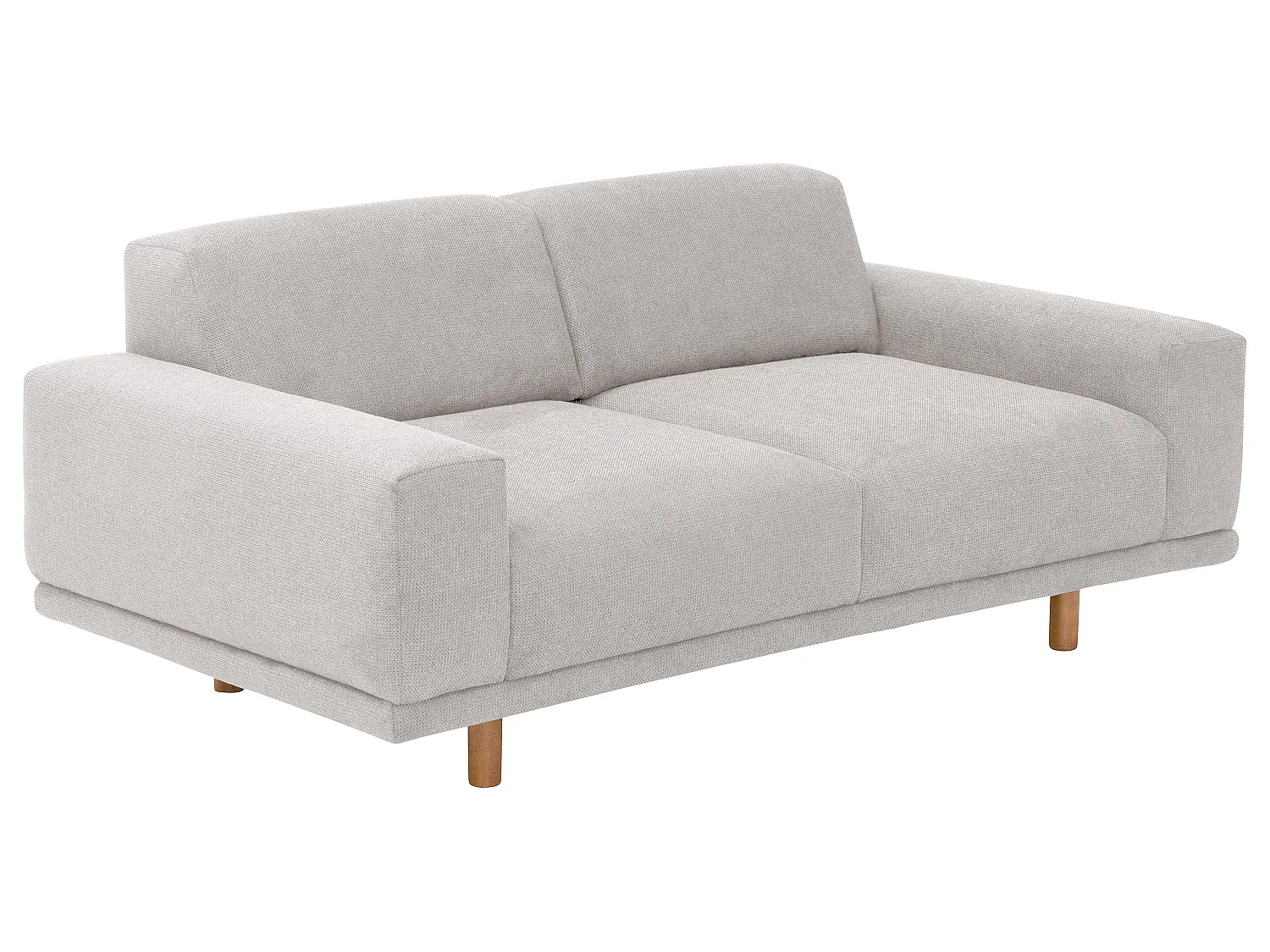 Sofa 2-Sitzer - Flachgewebe - silber - Penelope