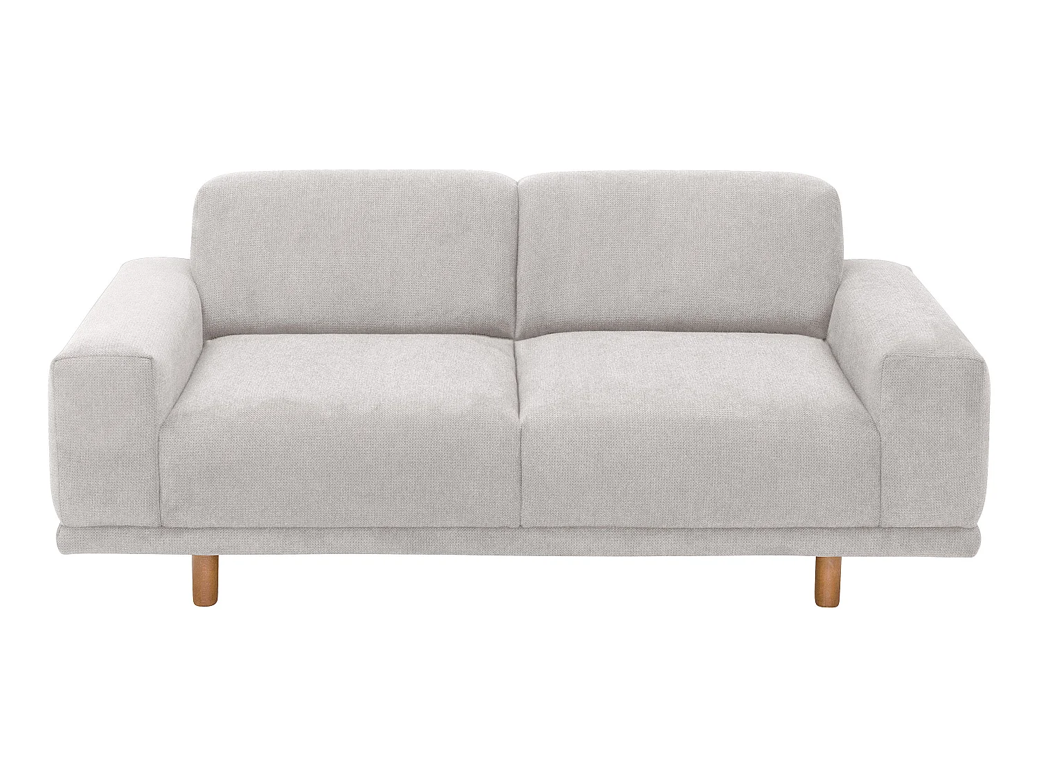 Sofa 2-Sitzer - Flachgewebe - silber - Penelope