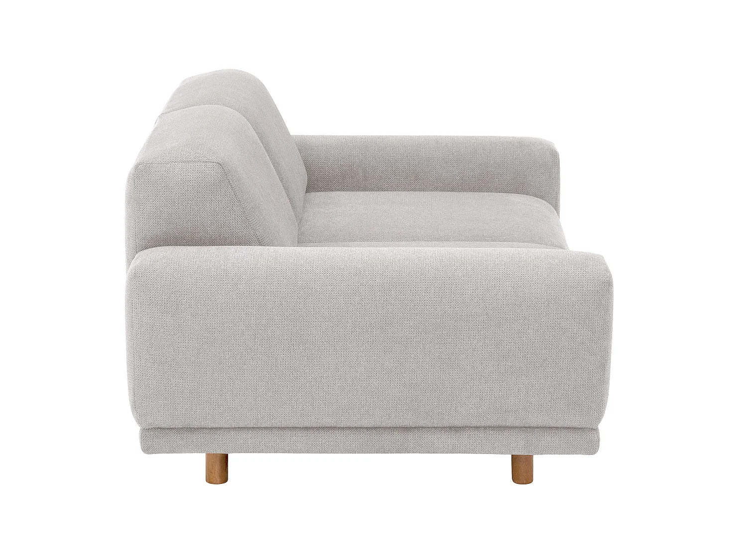 Sofa 2-Sitzer - Flachgewebe - silber - Penelope