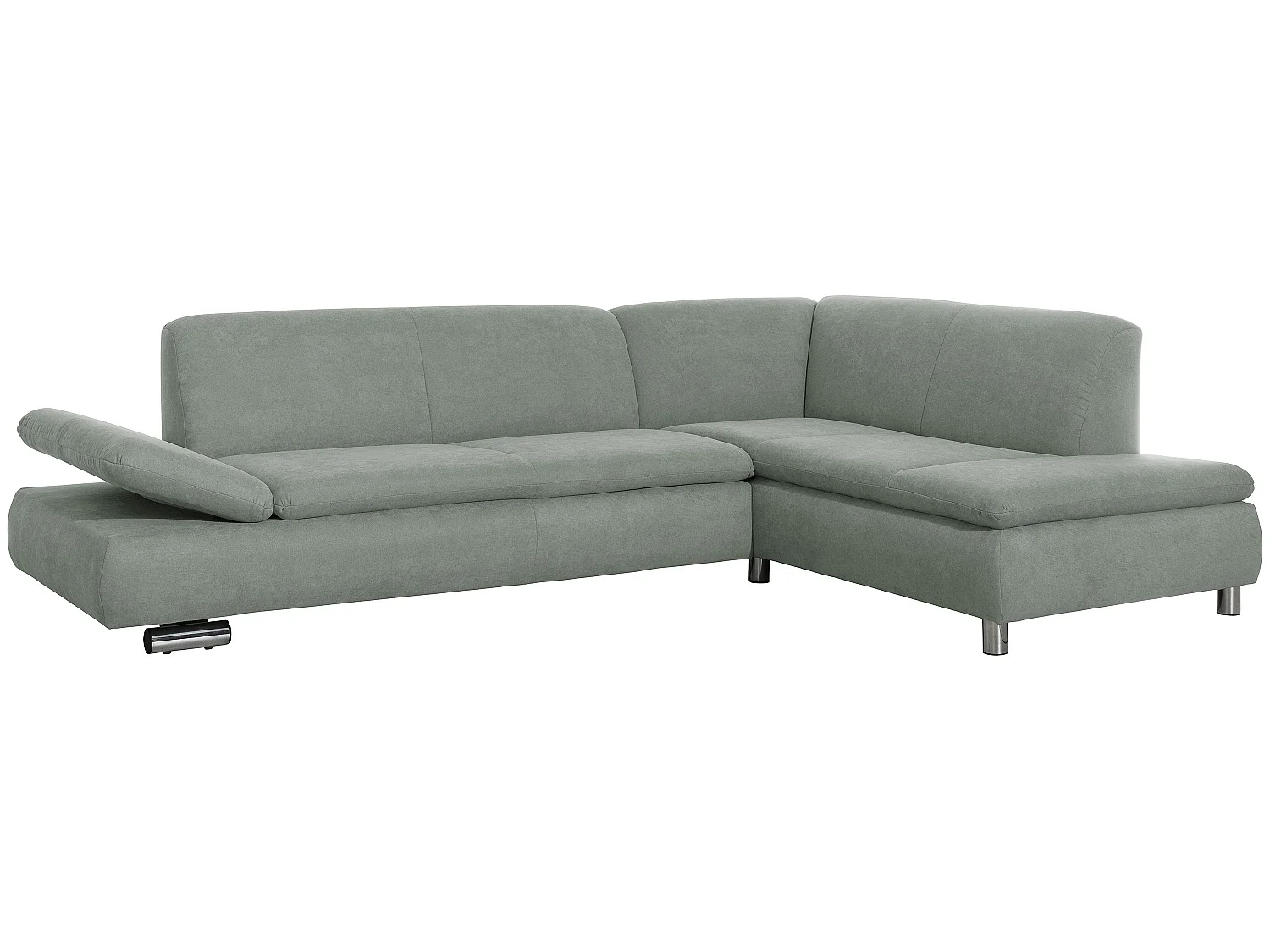Sofa 2,5-Sitzer links mit Ecksofa rechts - Flachgewebe - hellgrün - Terrence