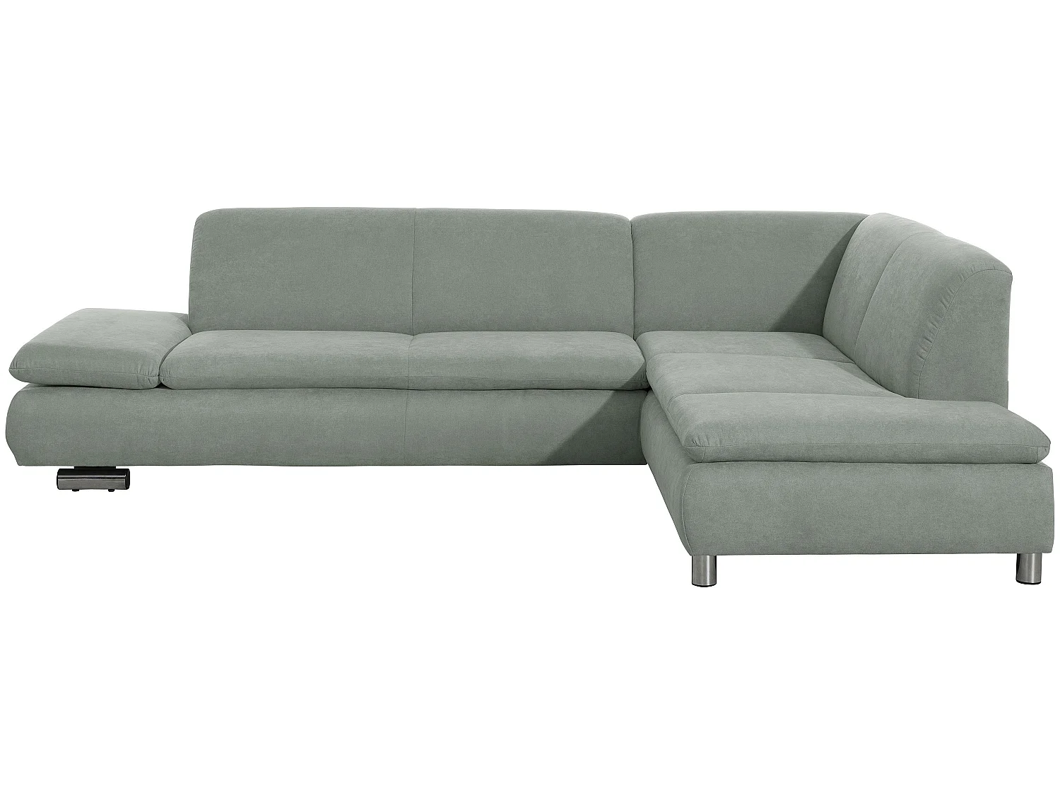 Sofa 2,5-Sitzer links mit Ecksofa rechts - Flachgewebe - hellgrün - Terrence