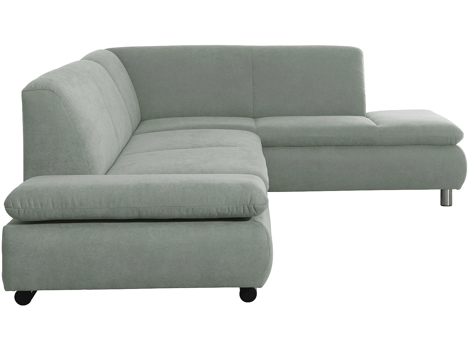 Sofa 2,5-Sitzer links mit Ecksofa rechts - Flachgewebe - hellgrün - Terrence