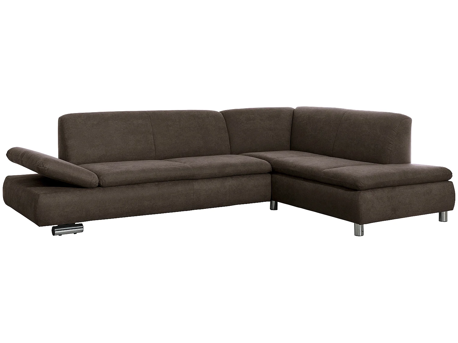 Sofa 2,5-Sitzer links mit Ecksofa rechts - Flachgewebe - schoko - Terrence