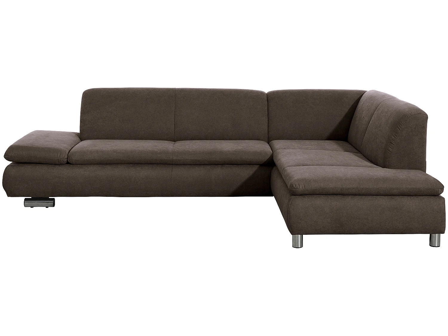 Sofa 2,5-Sitzer links mit Ecksofa rechts - Flachgewebe - schoko - Terrence