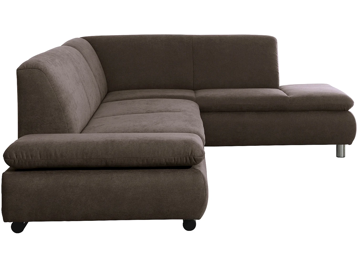 Sofa 2,5-Sitzer links mit Ecksofa rechts - Flachgewebe - schoko - Terrence