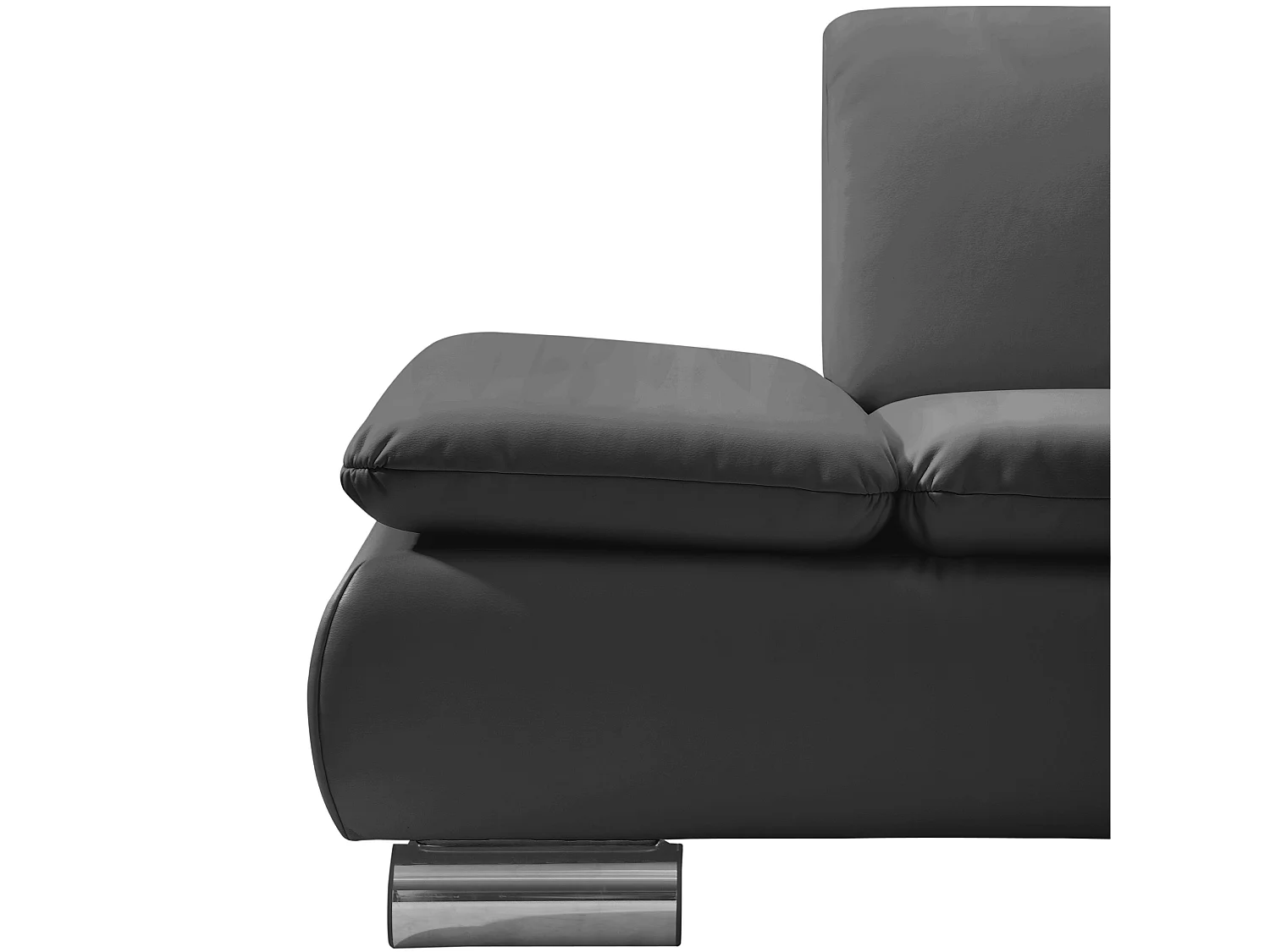 Sofa 2,5-Sitzer links mit Ecksofa rechts - Kunstleder - schwarz - Terrence