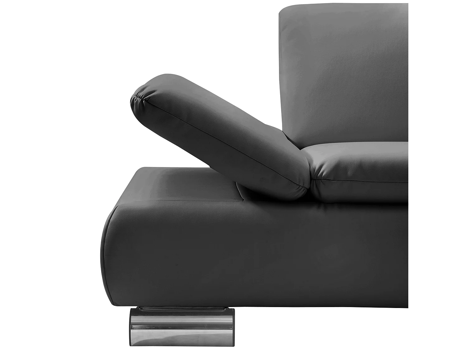 Sofa 2,5-Sitzer links mit Ecksofa rechts - Kunstleder - schwarz - Terrence