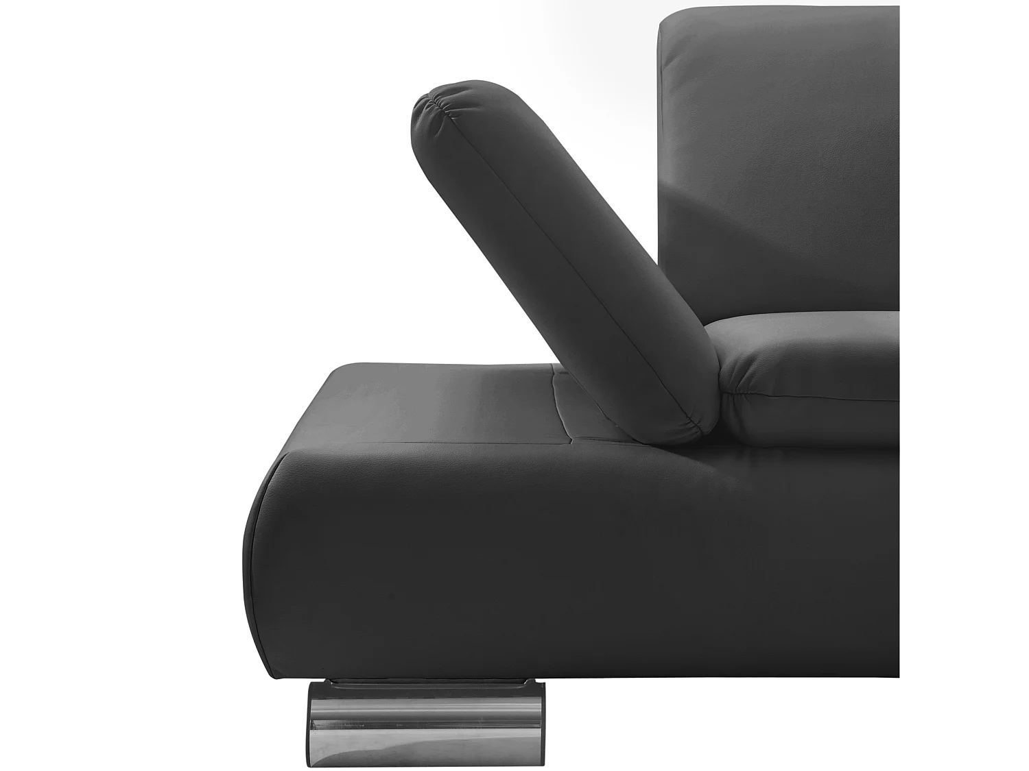 Sofa 2,5-Sitzer links mit Ecksofa rechts - Kunstleder - schwarz - Terrence