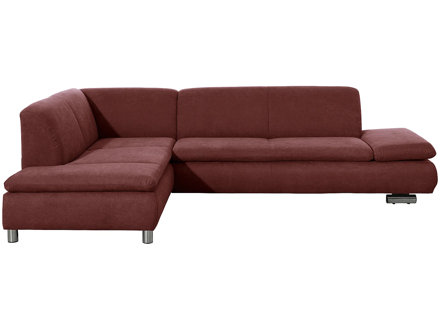 Ecksofa links mit Sofa 2,5-Sitzer rechts - Flachgewebe - rot - Terrence