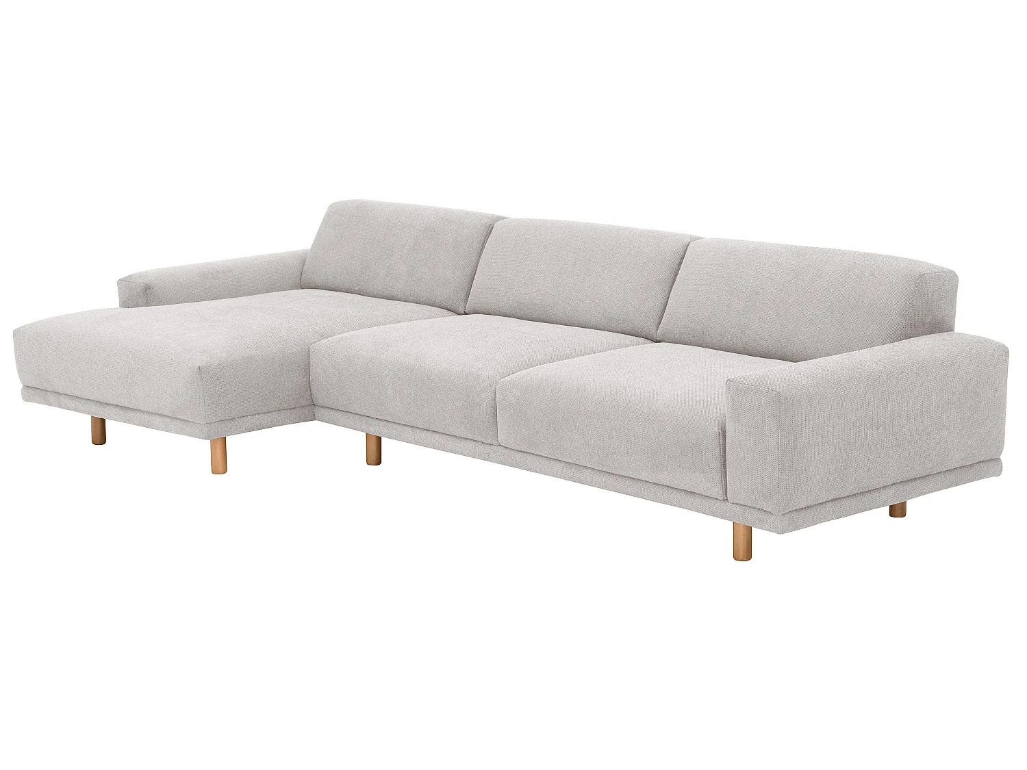 Longchair links / Sofa 2,5-Sitzer rechts - Flachgewebe - silber - Penelope
