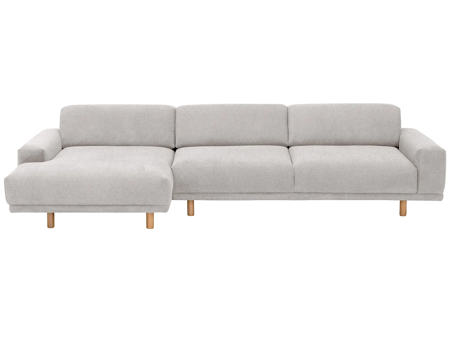 Longchair links / Sofa 2,5-Sitzer rechts - Flachgewebe - silber - Penelope