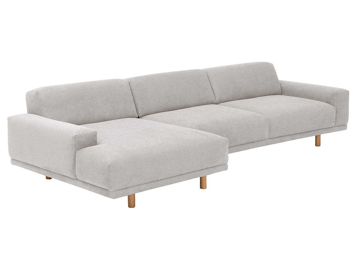 Longchair links / Sofa 2,5-Sitzer rechts - Flachgewebe - silber - Penelope