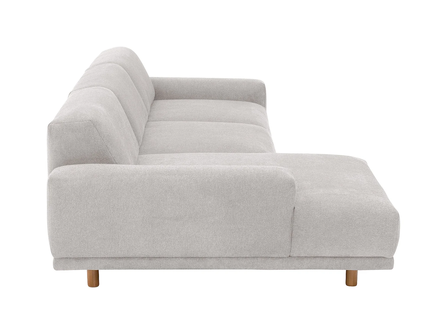 Longchair links / Sofa 2,5-Sitzer rechts - Flachgewebe - silber - Penelope