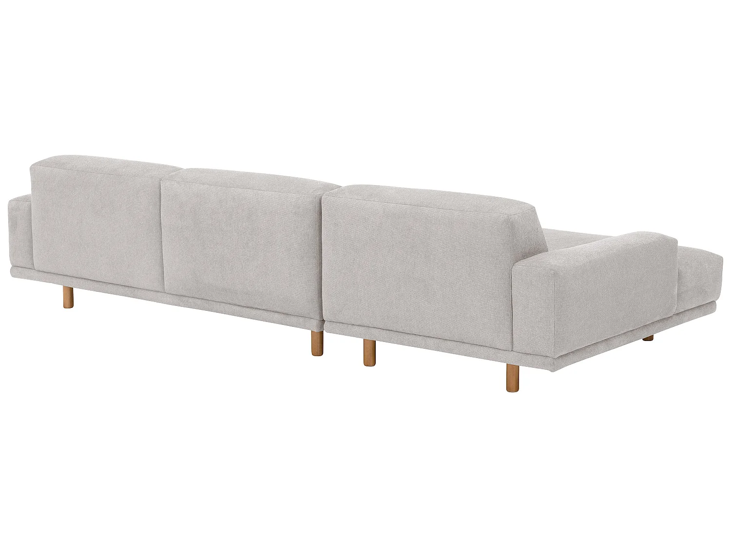 Longchair links / Sofa 2,5-Sitzer rechts - Flachgewebe - silber - Penelope