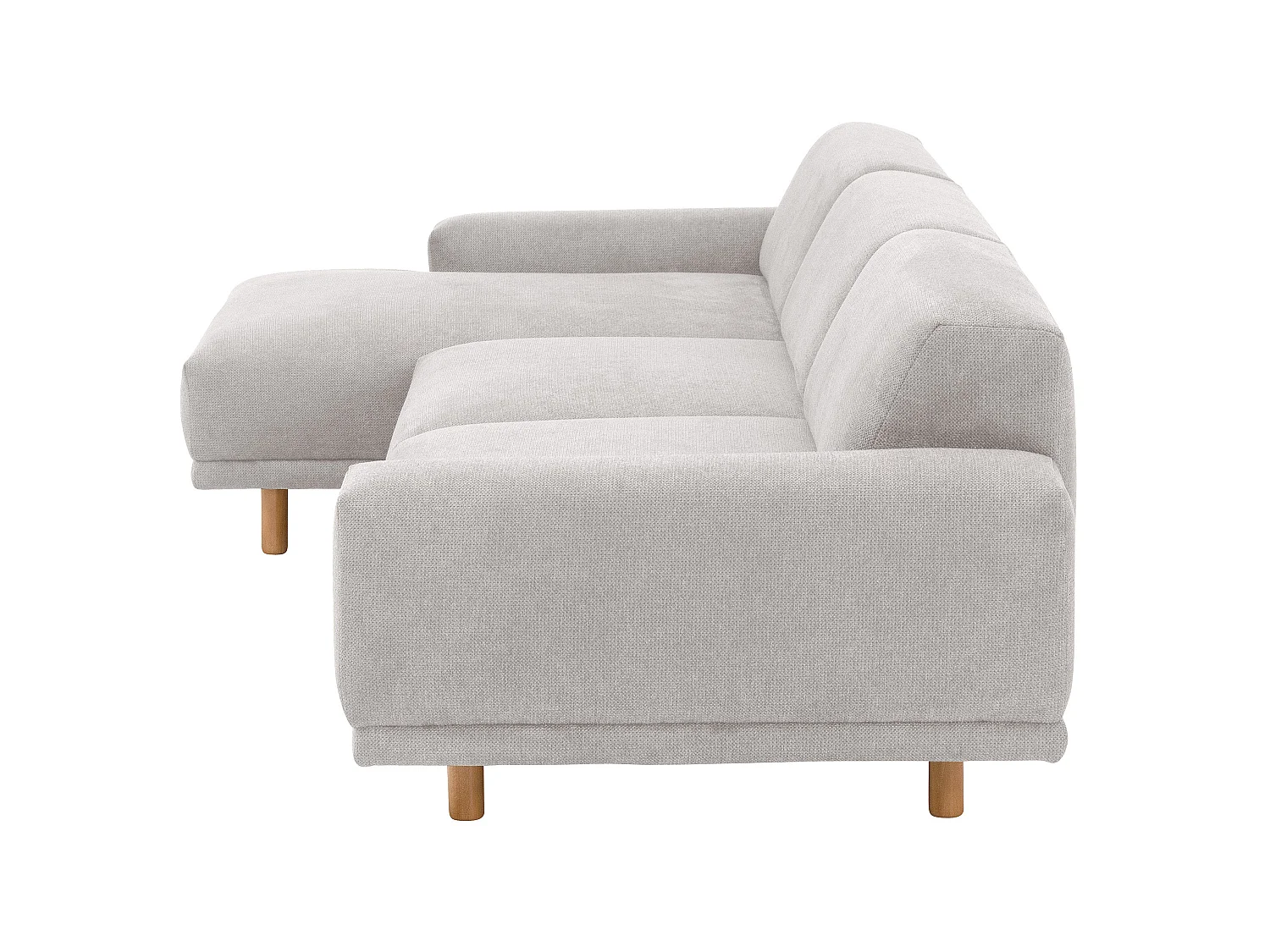 Longchair links / Sofa 2,5-Sitzer rechts - Flachgewebe - silber - Penelope